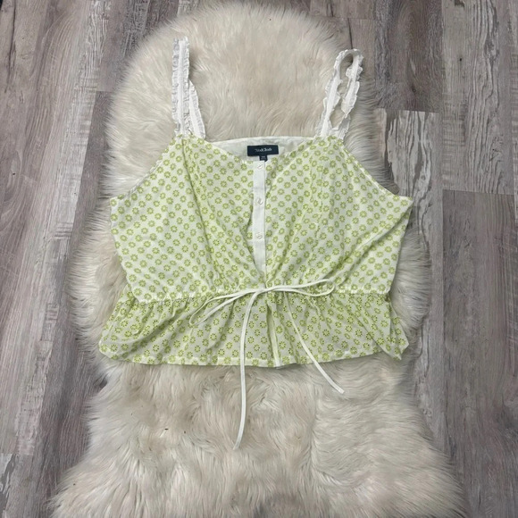 Modcloth Darling for the Prairie Peplum Tank Top eyelet green white Sz 3x - Picture 4 of 11